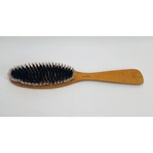 Vintage Wooden Hair Brush Made in Western Germany Boar Nylon Bristles 12” VTG